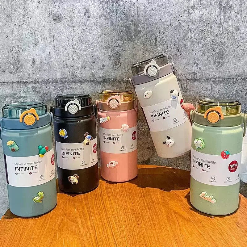 1000/1200ml Steel Sports Insulated Water Bottle Portable Hot/Cold Drinks Travel Flask Easy Carry