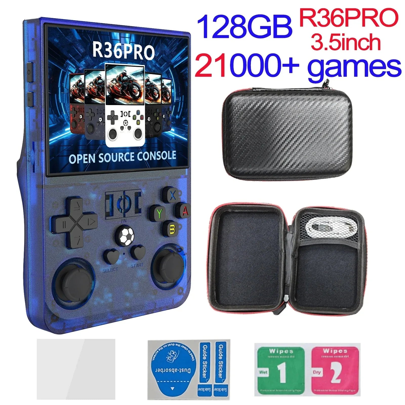 Open Source R36MAX Retro Handheld Video Game Console RK3326 Chip 64/128G Portable Pocket Game Player 4‘’HD Screen R36 PRO R36S