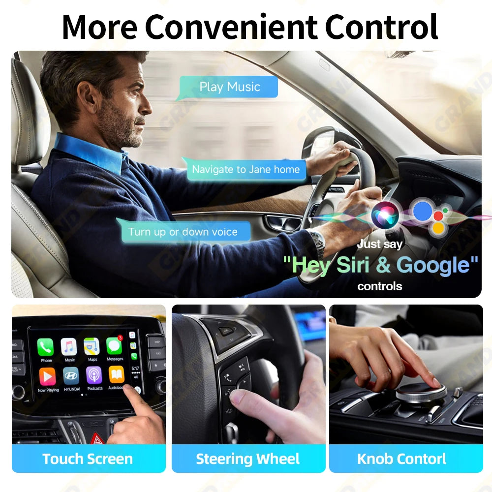 4IN1 Dongle Wireless Carplay Adapter USB Plug Play WiFi Bluetooth for iPhone Carplay Airplay Android Auto Mirrorlink Connect