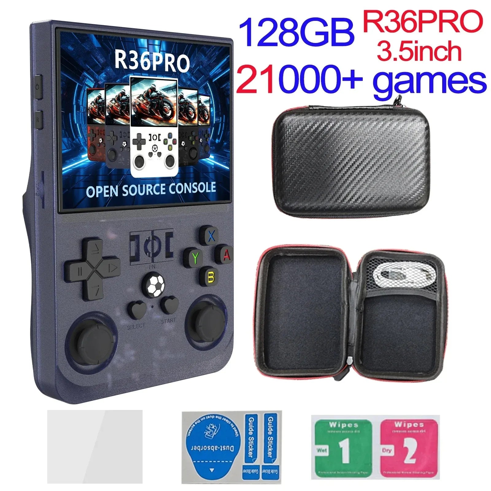 Open Source R36MAX Retro Handheld Video Game Console RK3326 Chip 64/128G Portable Pocket Game Player 4‘’HD Screen R36 PRO R36S