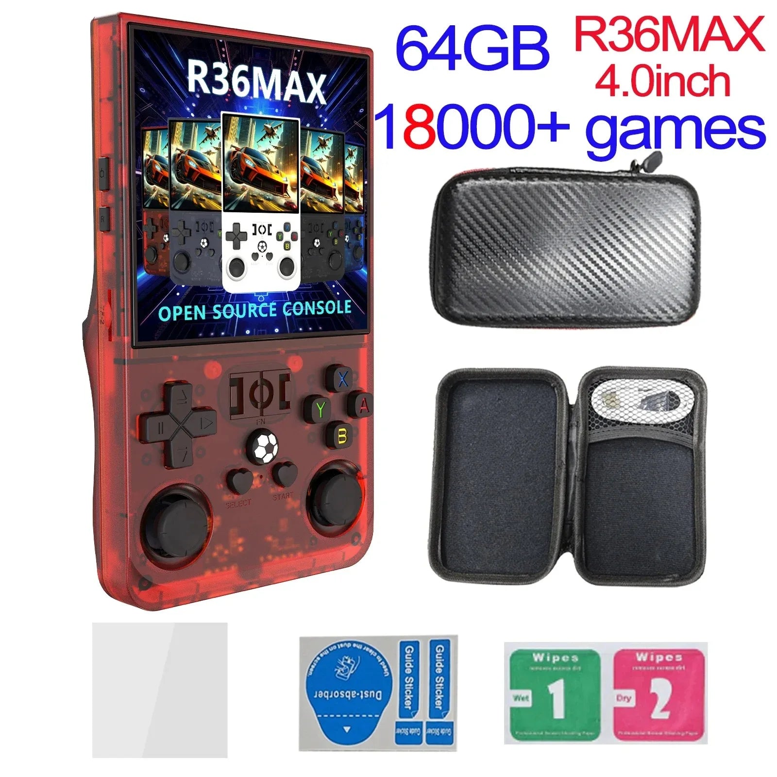 Open Source R36MAX Retro Handheld Video Game Console RK3326 Chip 64/128G Portable Pocket Game Player 4‘’HD Screen R36 PRO R36S