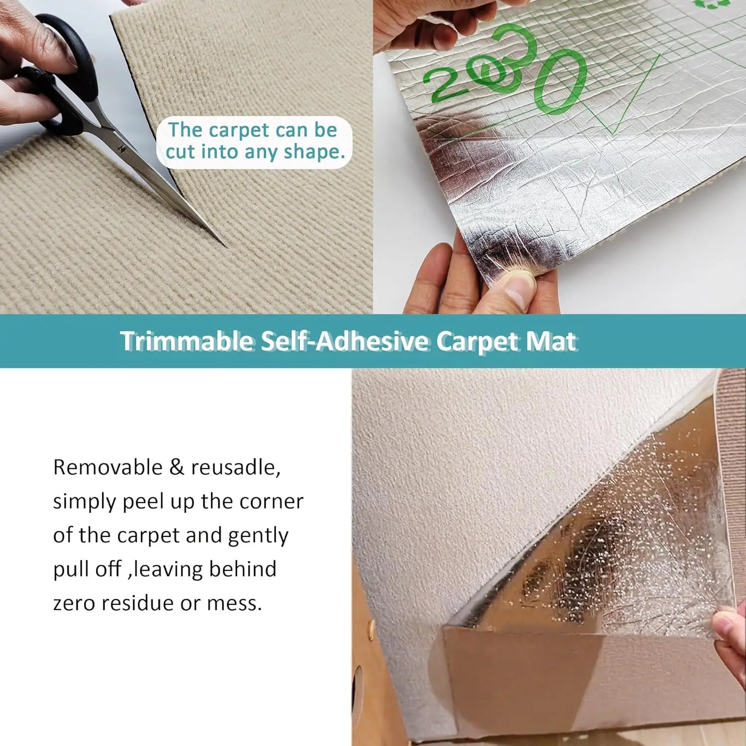 Wall Anti Cat Scratch Sofa DIY Cats Scratch Board Sofa Protection Paws Sharpen Trimmable Self-adhesive Carpet Cats Scratch Board