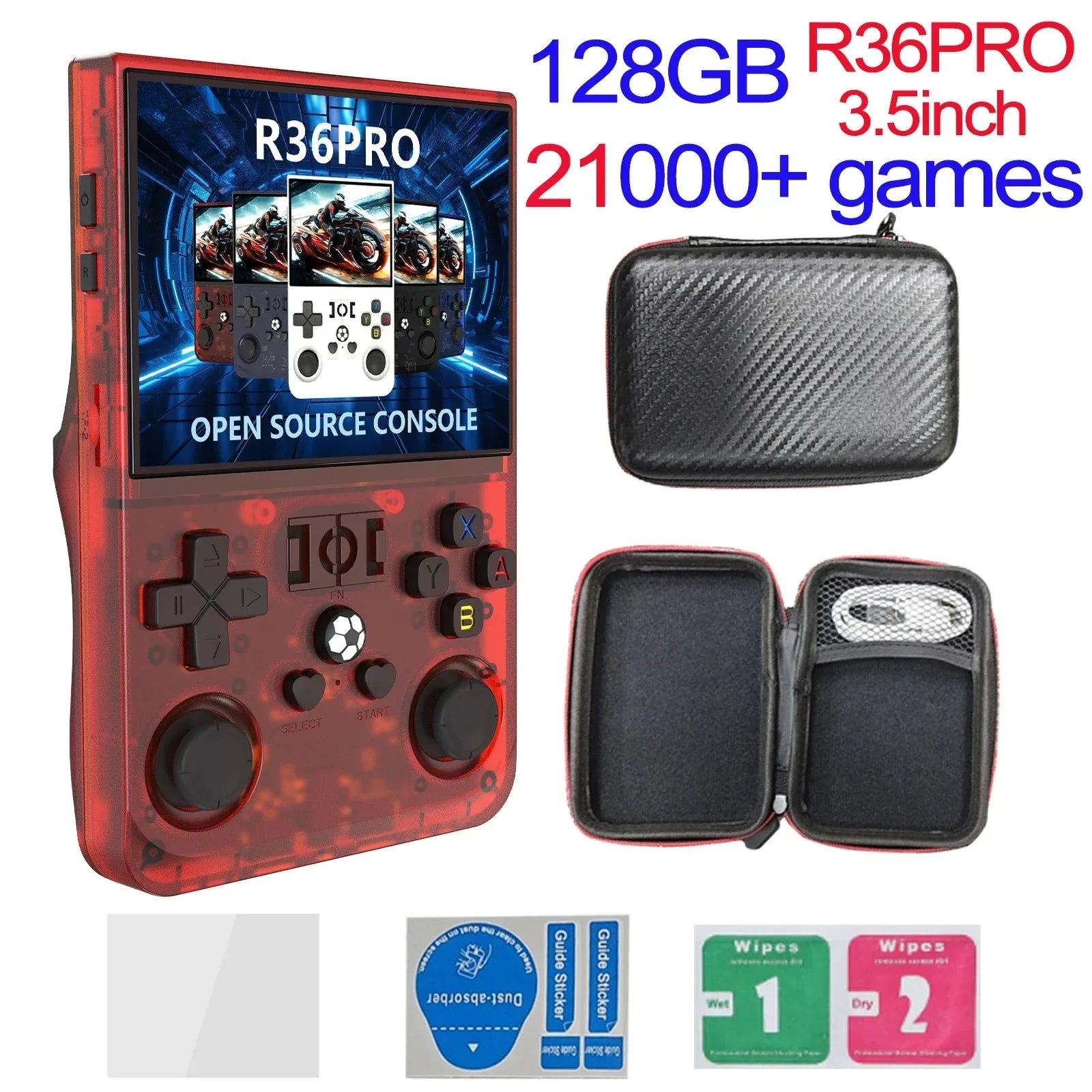 Open Source R36MAX Retro Handheld Video Game Console RK3326 Chip 64/128G Portable Pocket Game Player 4‘’HD Screen R36 PRO R36S