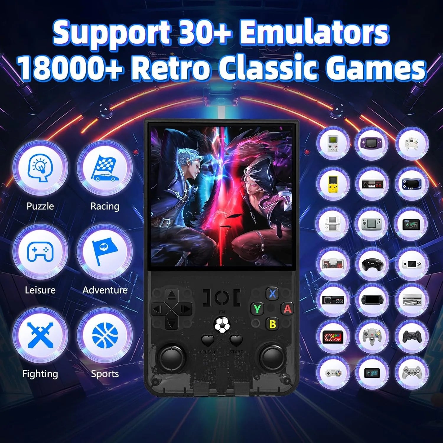 R36MAX Retro Handheld Game 4.0Inch IPS Screen Console 128GB Portable Pocket Video Player Supports 30+ Emulators