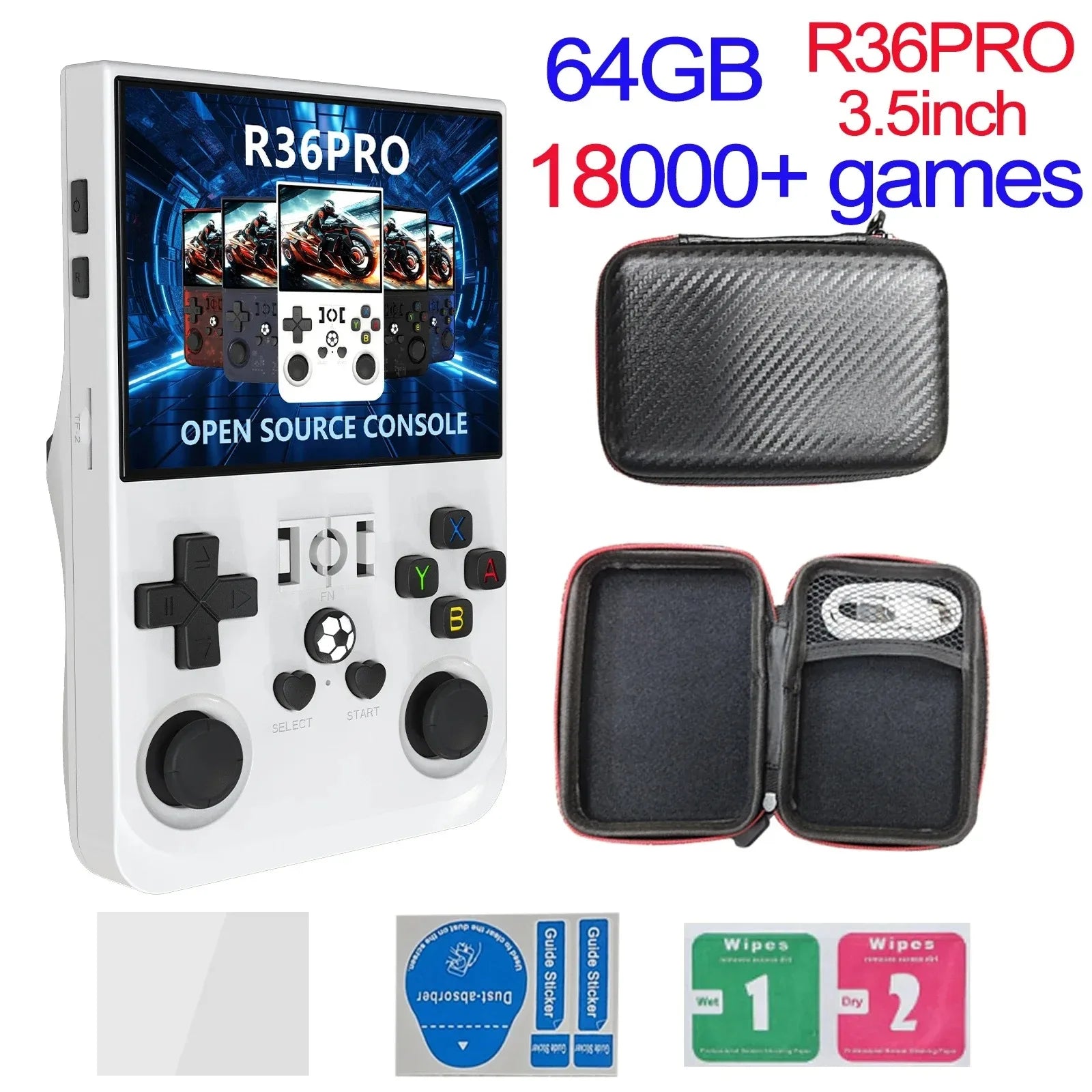 Open Source R36MAX Retro Handheld Video Game Console RK3326 Chip 64/128G Portable Pocket Game Player 4‘’HD Screen R36 PRO R36S