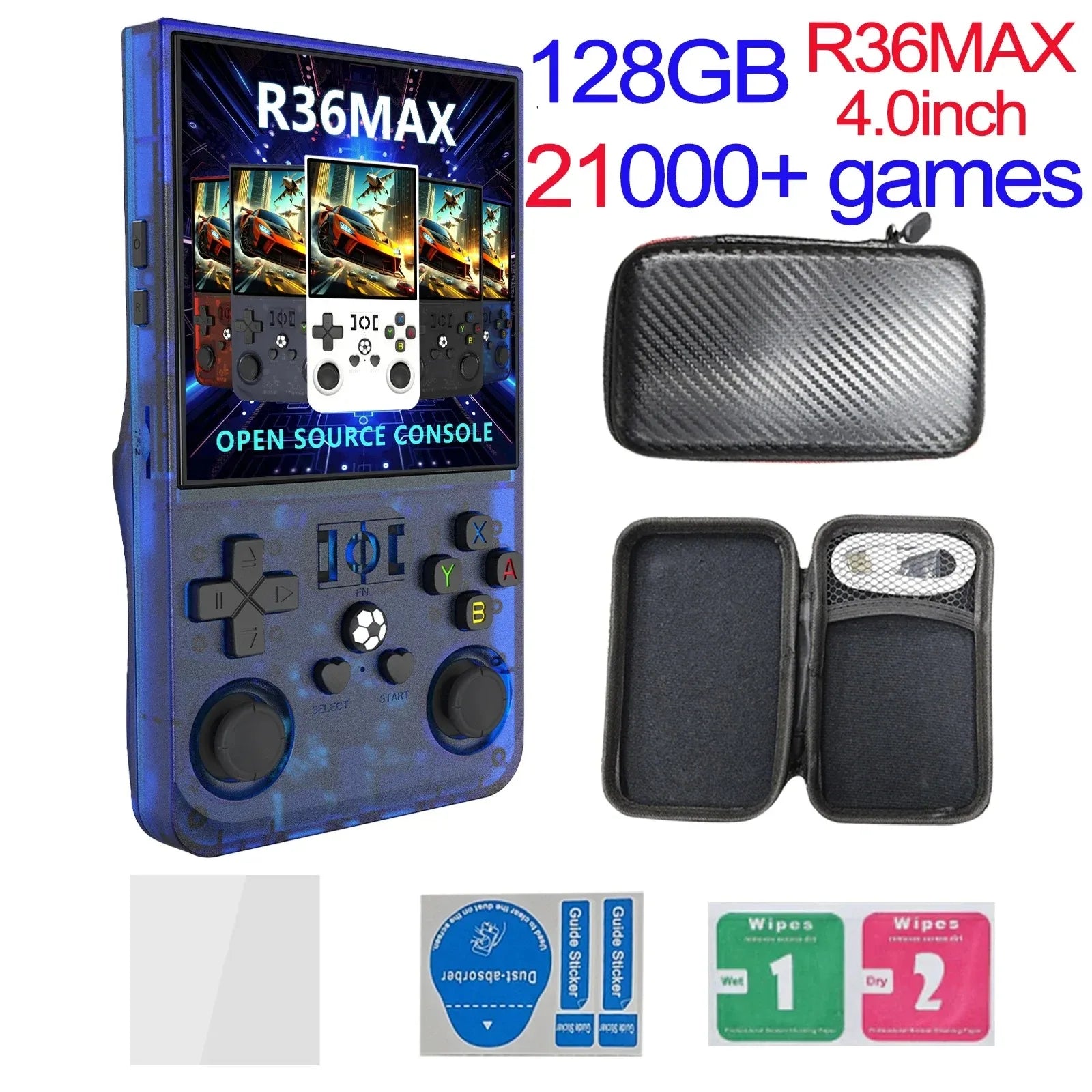 Open Source R36MAX Retro Handheld Video Game Console RK3326 Chip 64/128G Portable Pocket Game Player 4‘’HD Screen R36 PRO R36S