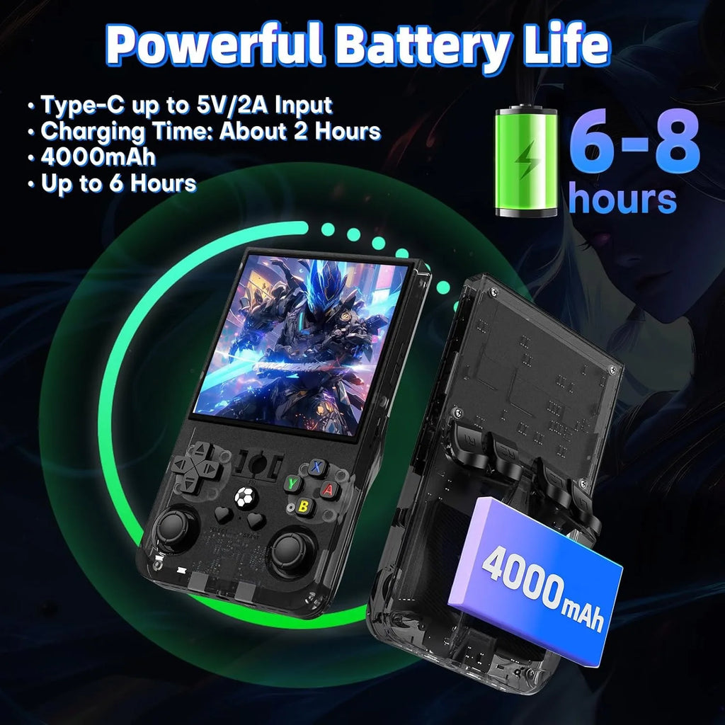 R36MAX Retro Handheld Game 4.0Inch IPS Screen Console 128GB Portable Pocket Video Player Supports 30+ Emulators