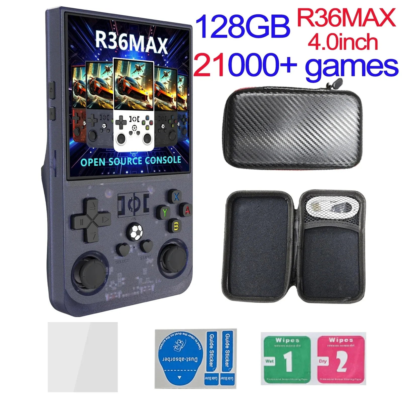 Open Source R36MAX Retro Handheld Video Game Console RK3326 Chip 64/128G Portable Pocket Game Player 4‘’HD Screen R36 PRO R36S