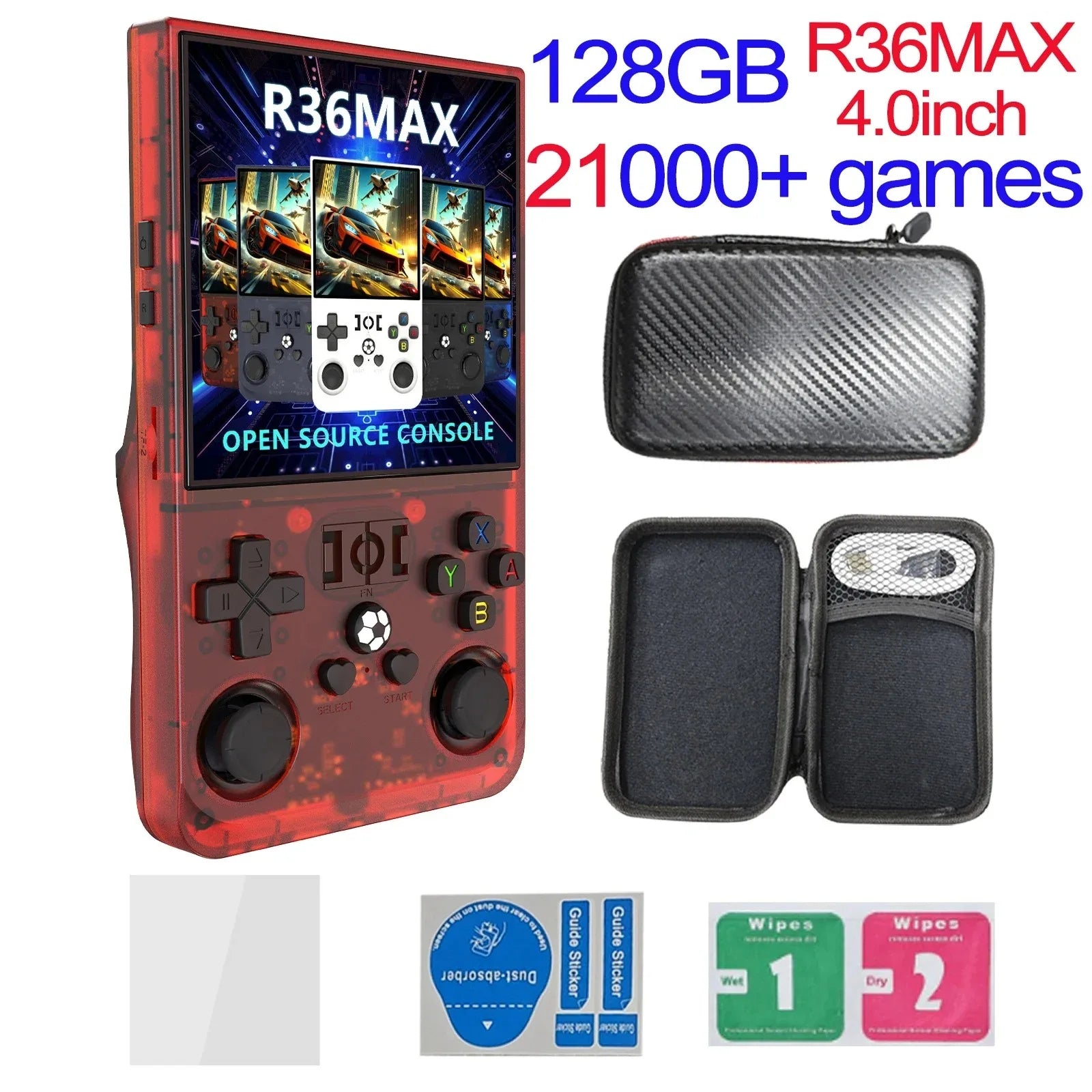 Open Source R36MAX Retro Handheld Video Game Console RK3326 Chip 64/128G Portable Pocket Game Player 4‘’HD Screen R36 PRO R36S