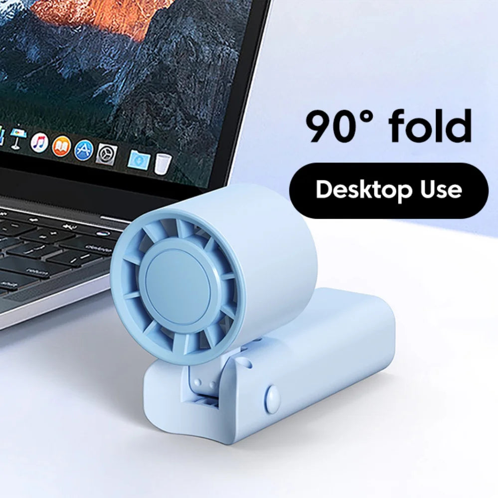 Mini Fan Foldable/Neck hanging/Handheld Fan 3-speed Adjust Portable For Home Outdoor Office Student Rechargeable Electric Fans