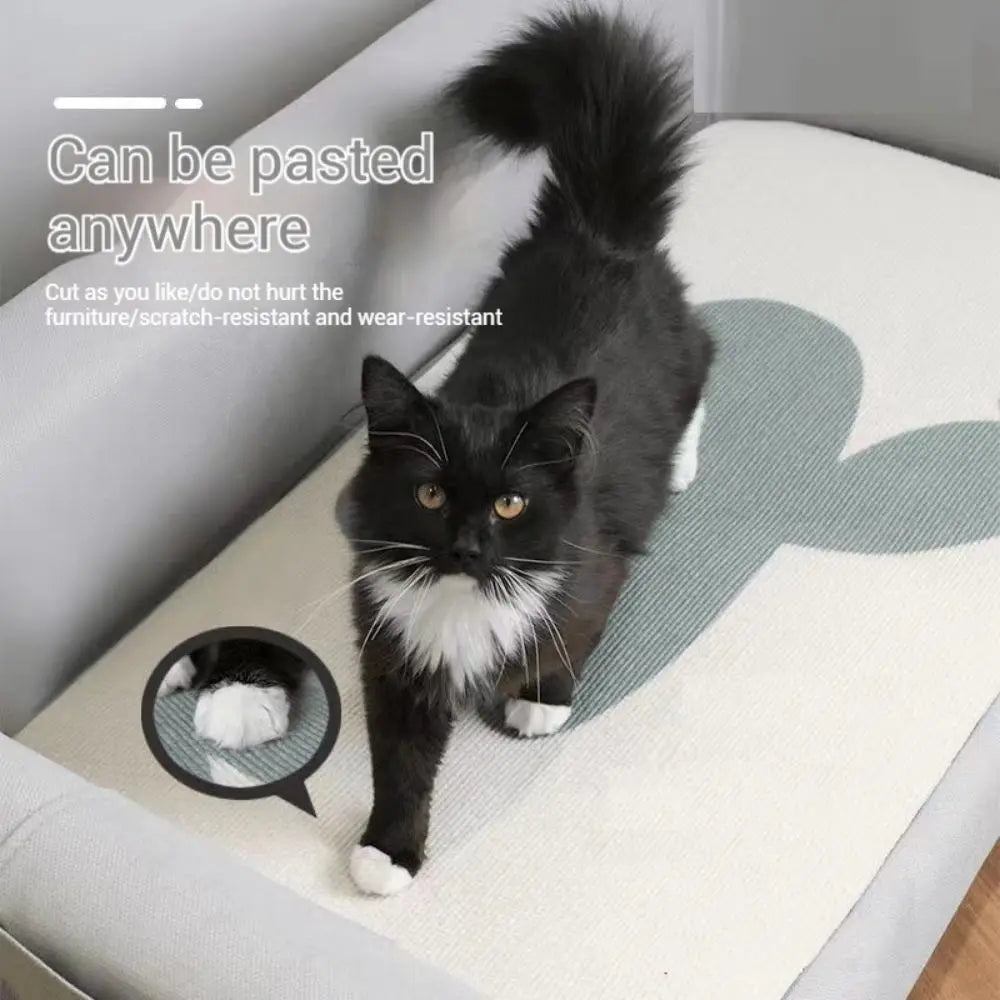 Wall Anti Cat Scratch Sofa DIY Cats Scratch Board Sofa Protection Paws Sharpen Trimmable Self-adhesive Carpet Cats Scratch Board