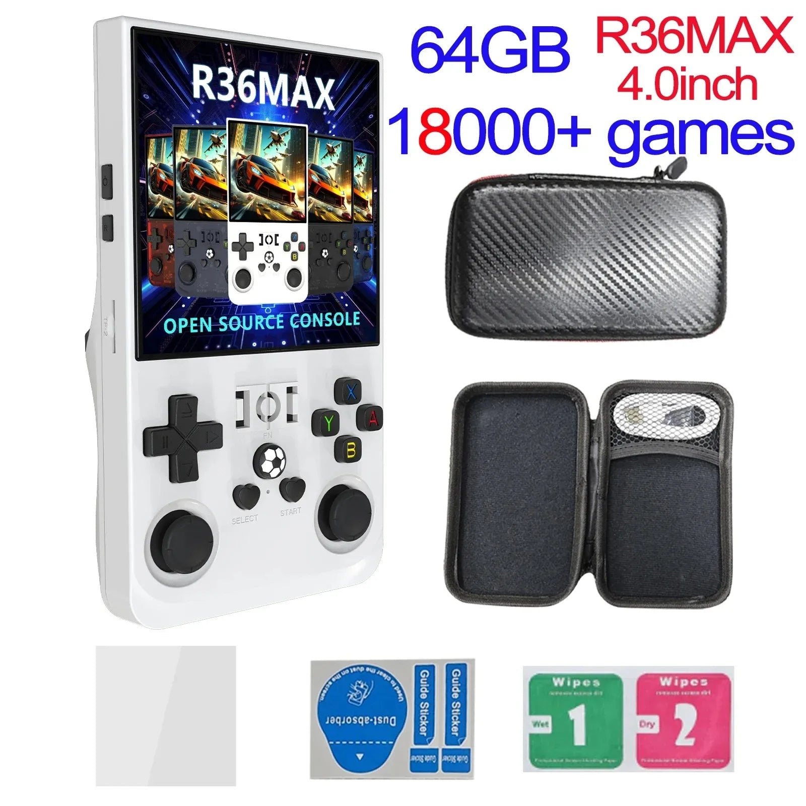 Open Source R36MAX Retro Handheld Video Game Console RK3326 Chip 64/128G Portable Pocket Game Player 4‘’HD Screen R36 PRO R36S