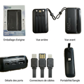 Batterie Externe 20000mAh avec Câbles Intégrés – Charge Rapide 66W