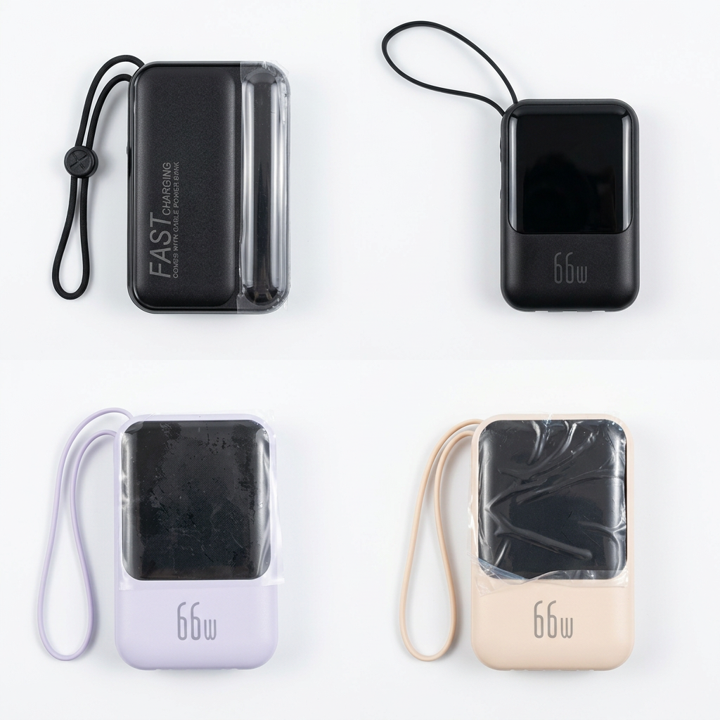 Batterie Externe 20000mAh avec Câbles Intégrés – Charge Rapide 66W